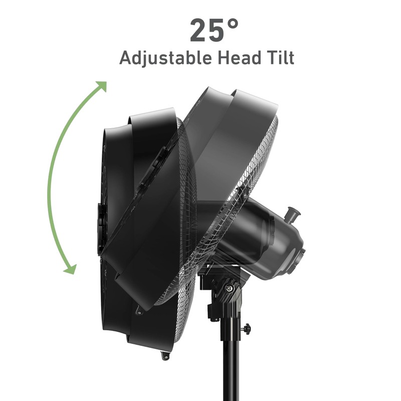 HOLMES 16" Outdoor Misting Stand Fan, Hose Connection, 3 Speeds,