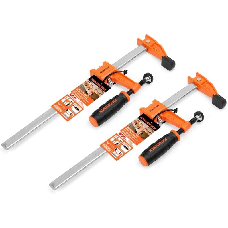 JORGENSEN 2-pack Steel Bar Clamps Set, 12-inch Medium Duty for