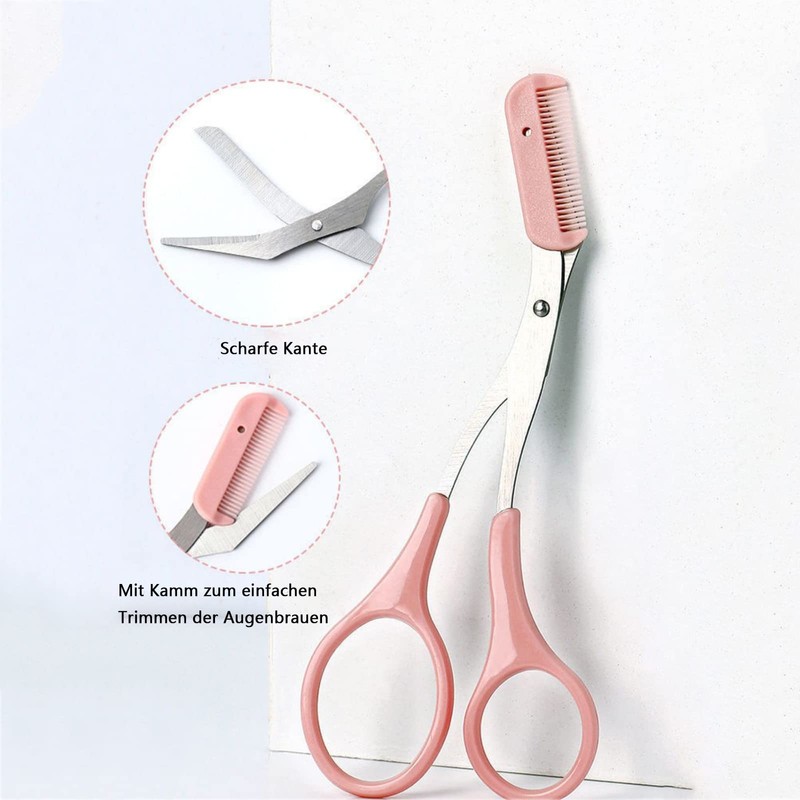 SHULLIN Pack of 2 Eyebrow Trimmer Scissors Beauty Eyebrow Scissors