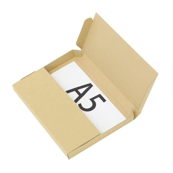 Earth Cardboard Nekopos Box 1.0 inches (2.5 cm), A5, 100 Sheets [9.1 x 6.3 x 0.7 inches (23 x 16 x 1.8 cm), Brown, Tatto Type, Cardboard, Packaging, Shipping [0487]