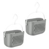Mikinona 2pcs Hanging Storage Basket for Bathroom Kitchen Plastic Organizer