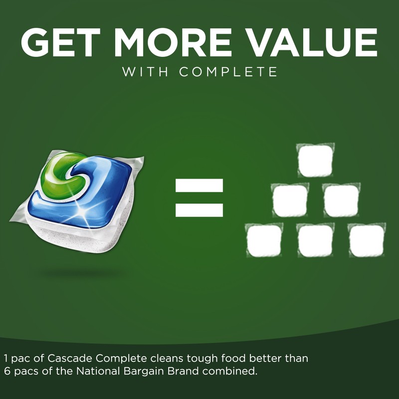 Cascade Complete Dishwasher Pods, Actionpacs Dishwasher Detergent, Fresh Scent with
