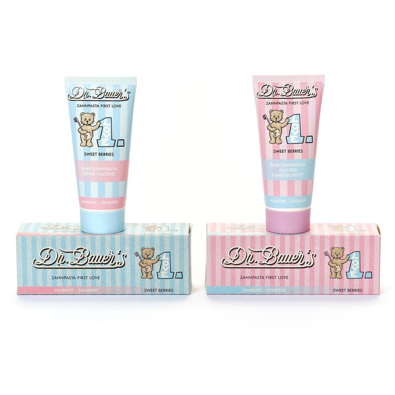 Dr. Bauer's Zahnpasta First Love Sweet Berries mit Fluorid, 50ml