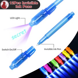 Winrayk 75Pcs Detective Party Favors Birthday Supplies Invisible Ink Pen Top Secret Notebook Secret Agent Name Tag Magnifying Glass Ink Pad Envelope Kid Detective Game Spy Toy Escape Room Party Favors