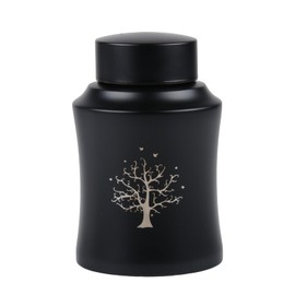 Henrrida Stainless Steel Urns Human Ashes the Small Urn Is Suitable for Commemorating Human and Pet Ashes 6 "X 3.7" （black）