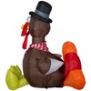 Gemmy Thanksgiving Inflatable Turkey, 6 ft Tall, Multi