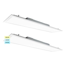 LUXRITE 1x4 FT LED Panel Lights, 30/35/40W, 3 Color Selectable 3500K | 4000K | 5000K, Dimmable Drop Ceiling Lights, 3750/4375/5000 Lumens, IC Rated, ETL Listed, 120-277V, DLC Listed (2 Pack)