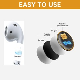 Mizi [4PCS EMF Protection Stickers for Air-Pods & Wireless Devices - 5G Radiation Shield for Phones, Laptops, Tablets, Wi-Fi, TV, Printer – Anti-EMF Neutraliser Patch – White