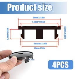 XPEX 4 Pack Universal Hub Caps Wheel Hub Caps Black Wheel Centre Cap Replacement for Wheels Car Accessories (Outer Diameter 60mm, Inner Diameter 56.5mm)