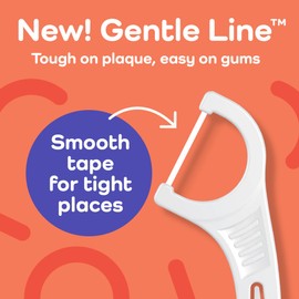 Plackers Gentle Line Floss Picks, Fresh Mint Flavor, Fold-Out FlipPick, QuickFix Grip, Easy Storage with Sure-Zip Seal, 75 Count