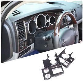 HIRUFAIT Dashboard Panel Frame Cover Trim for Toyota Tundra 2007 2008 2009 2010 2011 2012 2013, ABS Material Car Interior Decoriation Accessories (Carbon Fiber Pattern)