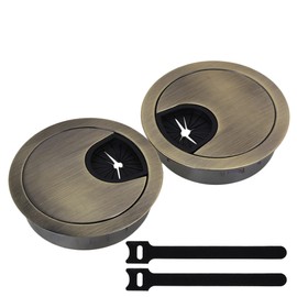 RDEXP Zinc Alloy Tidy Wire Hole Cover Desk Cable Grommet Pack of 2 (Bronze 50mm)
