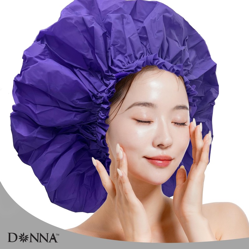 DONNA Super Jumbo Shower Cap – Comfortable Elastic Band, 100%