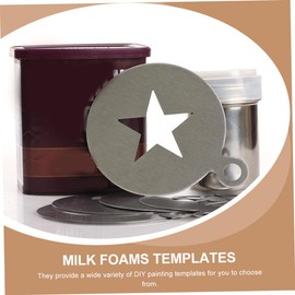 PRETYZOOM Plantillas de Acero Inoxidable para Latte Cappuccino 2 Piezas 4.72"x3.93"x0.03" – Dibujos Precisos en Espuma de Leche sin Rayar – Reutilizables y Fáciles de Limpiar para Café, Postres y Manu