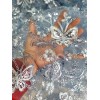Divastyletextiles Sky Blue Lace Butterflies Sequin on Mesh Fabric Sold
