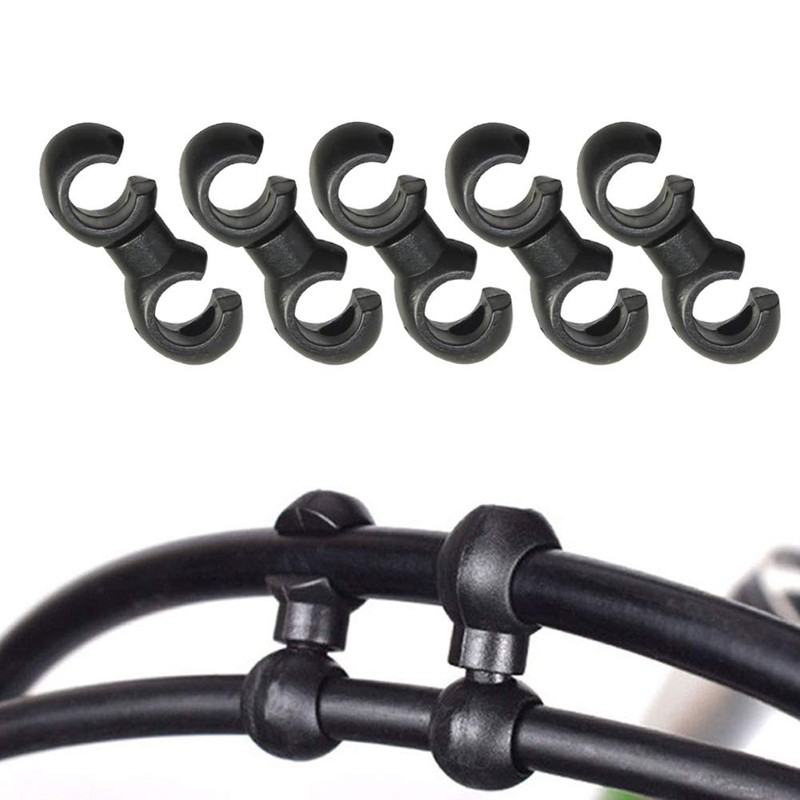 Saipor 20pcs Bike Cable Clasps S-Hook Clips Bicycle Rotatable for