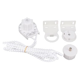 Anwangda Roller Blind Fittings, 35mm Roller Blind Hardware, Practical Replacement Repair Kit with Bead Chain for Curtain Rods (White)