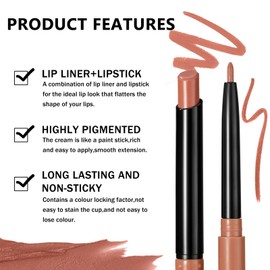 Matte Lipstick and Lip Liner Set - 2PCS Long Lasting Waterproof Non-Stick Cup Lipstick Lipliner Sets for Women Daily Makeup (5#, 20g)