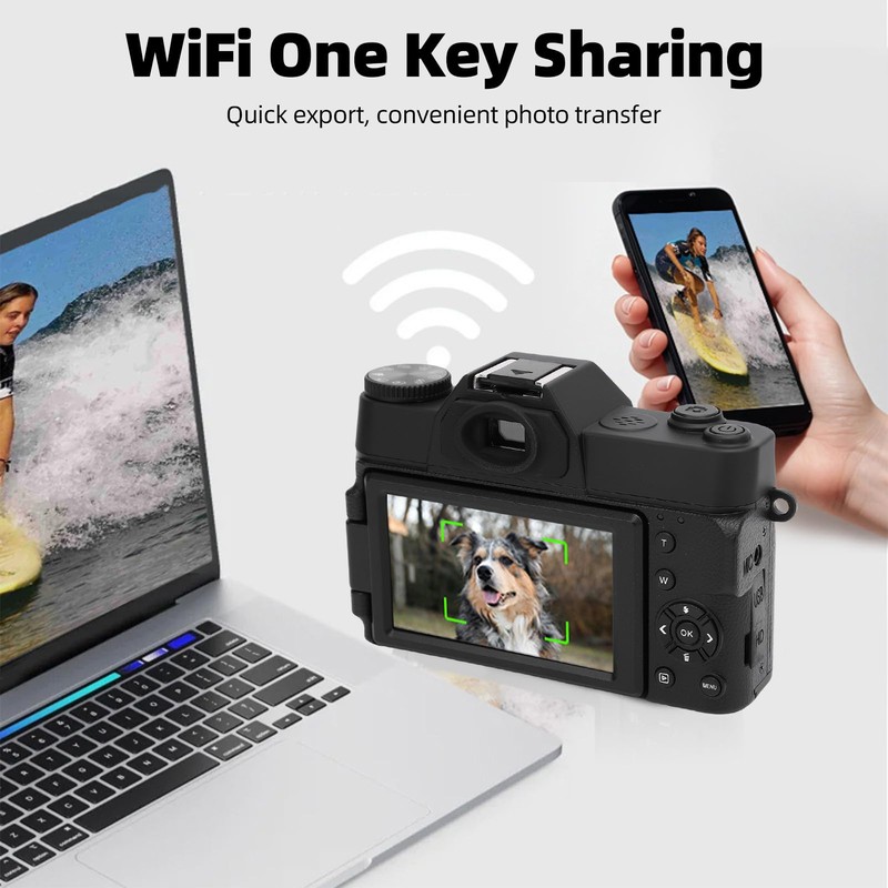Dpofirs 6K Digital Camera for Photography, Vintage 75MP Vlogging Camera