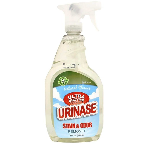 URINASE Ultra Enzyme Formula Stain & Odor Remover Spray, Carpets & Rugs, Hardwood, Furniture, Crates & Litter Boxed, Non-Toxic, Urine Destroyer, 22 oz
