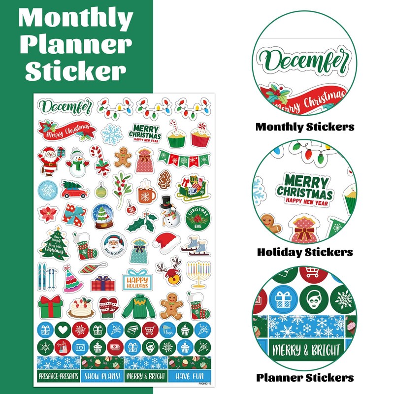 Planner Stickers - 12 Montths & 14 Sheets Journal Stickers