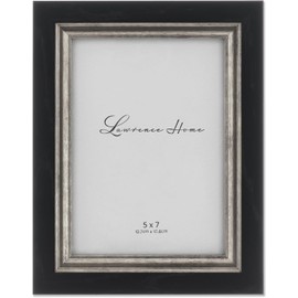 Lawrence Frames Black with Burnished Silver Composite Picture Frame, 5 by 7-Inch