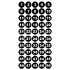 Round Number Stickers 1-50 Vinyl 30 mm White Numbers on