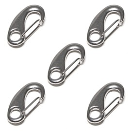 PRIOstahl Snap Hook Carabiner Snap Hook Quick Release Carabiner 100 mm x 5 Pieces Hook Snap Connector for Fastening Connector Connection Made of Stainless Steel V4A