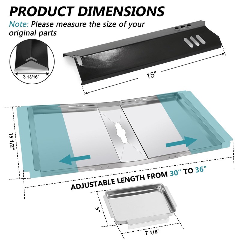 Grill Replacement Parts for Dyna Glo DGF493BNP, DGB494SPB, 24"-30" Adjustable