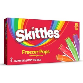 Skittles Fat Free Freezer Bars, Assorted Flavors, 1 Oz Bars,10 Ice Bars
