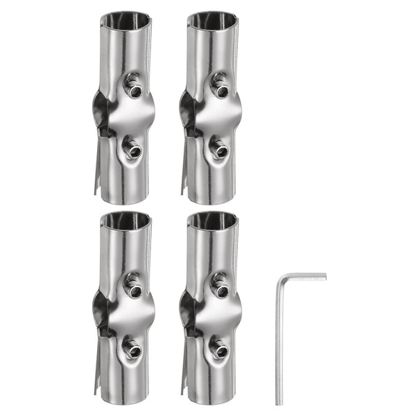 sourcing map 4Pcs 180 Degree Structural Pipe Connectors 3 Way