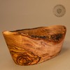Olive wood bowl, baguette bowl, oblong in natural cut from