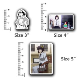 Akiko Yosano Funny Girl Pack 3 Pcs Stickers for Water Bottles, Phones, Laptop, Car