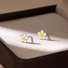 SLUYNZ Solid 925 Sterling Silver Plumeria Flower Stud Earrings for