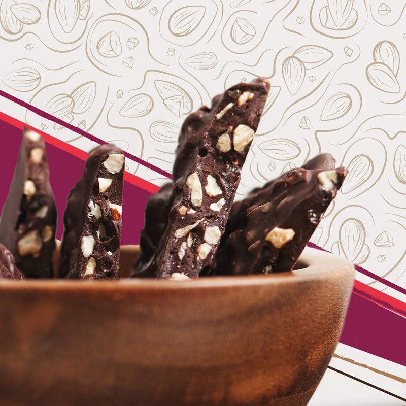 barkTHINS Dark Chocolate Almond and Sea Salt Snacking Chocolate, Holiday,