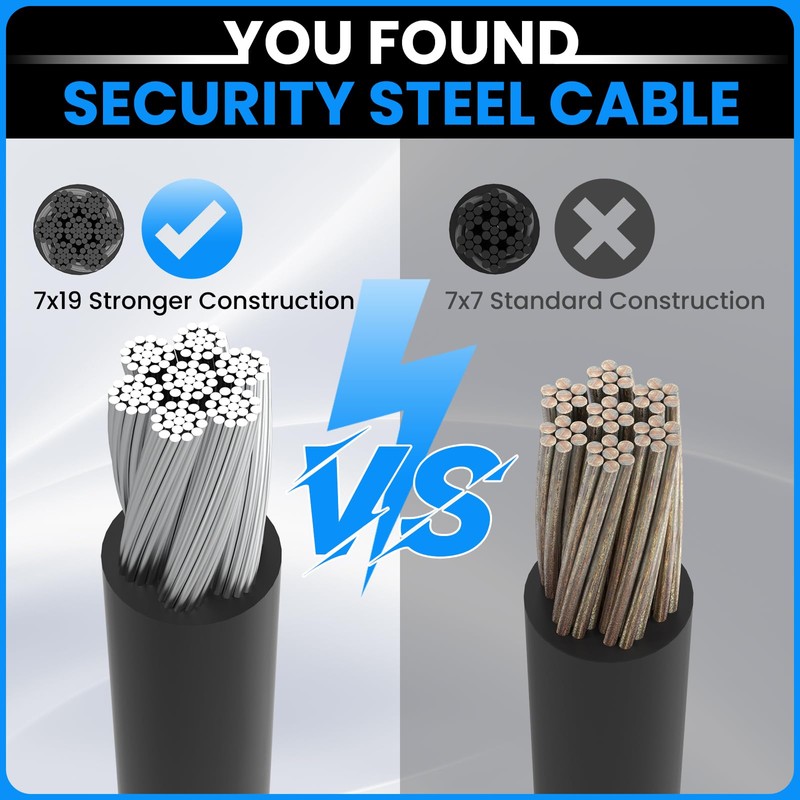 SDTC Tech 4-Pack Heavy Duty Loop End Cable Braided Stainless