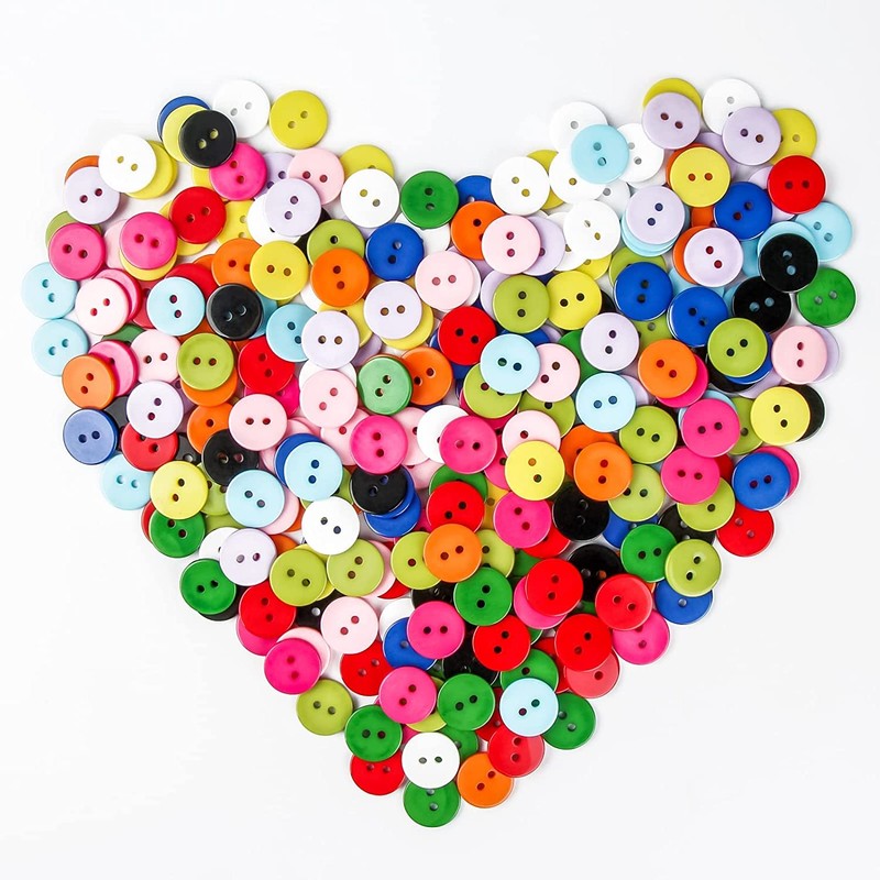 Furuising 180 Pcs Mixed Buttons, 20mm Resin Button 12 Color