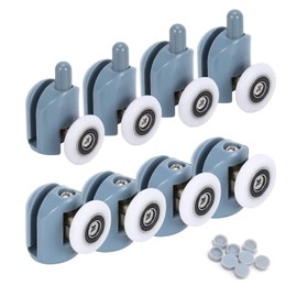 HO2NLE 8Pcs Shower Door Rollers 25mm Shower Runners Shower Door Wheels Single Shower Roller Wheels Shower Door Runners for Home Bathroom DIY Replacement Parts(4 Upper Rollers and 4 Bottom Rollers)