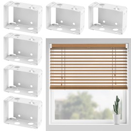 6Pcs Metal Square Headrail Brackets - White Venetian Blind Fittings for Home Office Blinds