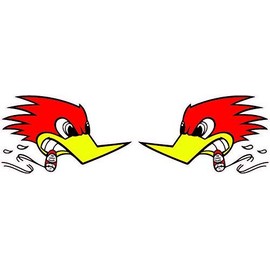 Hot Rod Bird Right & Left Small - Sticker - DIe Cut Vinyl - Bright Print Sticker