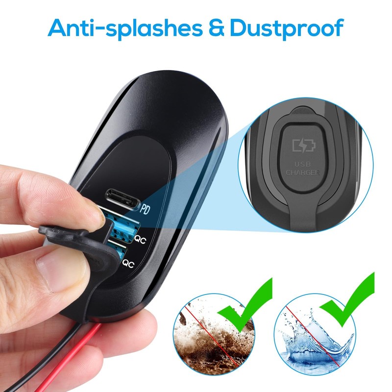 Linkstyle USB Car Charger Socket, Dual QC3.0 USB A &
