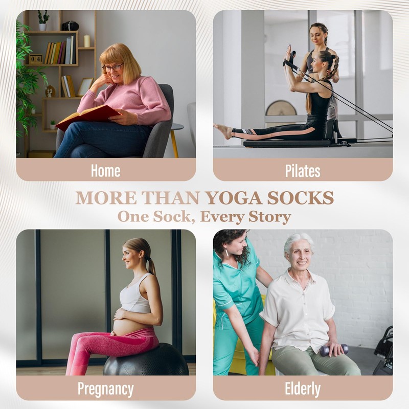 Fiohiros Pilates Yoga Socks with Grips for Women,Elegant Ruffle Frilly