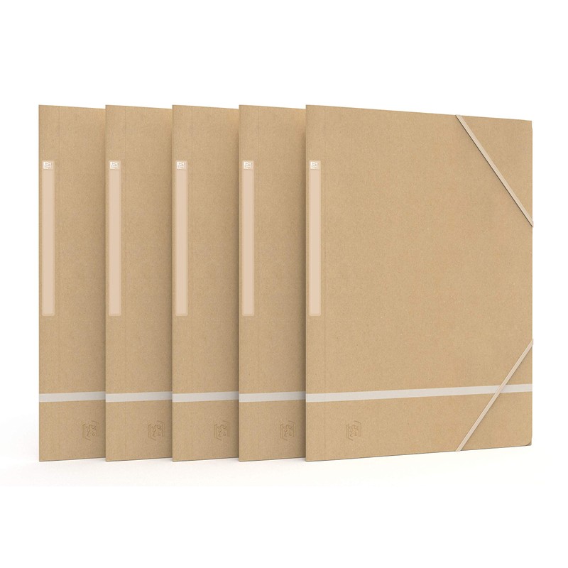 Oxford 5 x A4 Elasticated Folders Recycled Card Envelope -
