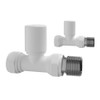 iBathUK | White Straight Towel Radiator Valves 15mm Central Heating