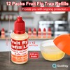 Qualirey 12 Pack Fruit Fly Trap Refill Liquid, 0.68oz/ Bottle