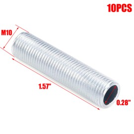 MY MIRONEY M10 Lamp Pipe Nipple Zinc Plated Hollow Lamps Repair Part Replacement Hardware, Pack of 10, 1.57" Long