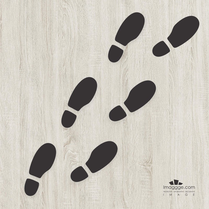 Decooo.be Wall Sticker 6 Footprints (Shoe Tracks) Black Sticker