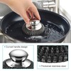Zalizr 4 Pcs Stainless Steel Scrubber with Handle, Non-Scratch Round