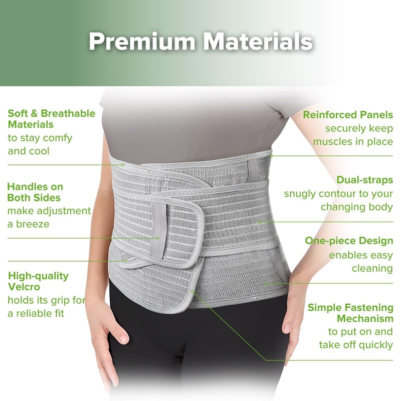 haakaa Postpartum Belly Band, Postpartum Belly Wrap Back Support, Natural