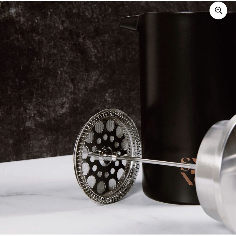 Stone & Clay Modern French Press - Black Stainless Steel